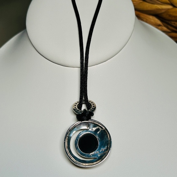 Vintage 925 David Sigal Sterling Silver & Onyx, Pavé CZ Leopard enameled Pendant - Picture 8 of 15